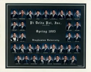 Spring 1995 photo of Pi Delta Psi founding members